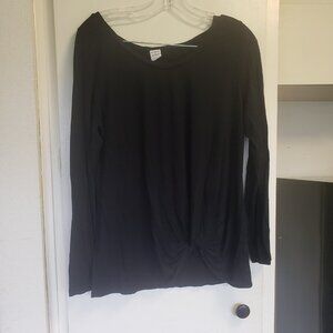 Melrose & Market Black Long Sleeve Top Size Large